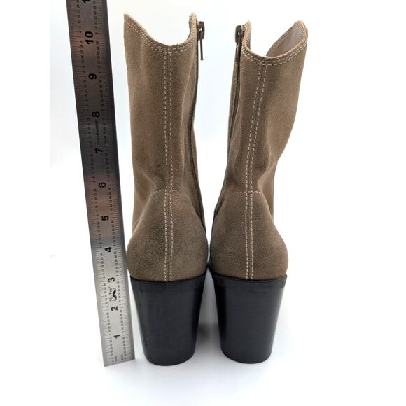 BP. Surina Western Pointed Toe Ankle Boots Side Zip Women's Tan Smoke Size 11M - Picture 4 of 10